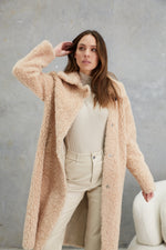Load image into Gallery viewer, Annika Wool Teddy Coat  Sand

