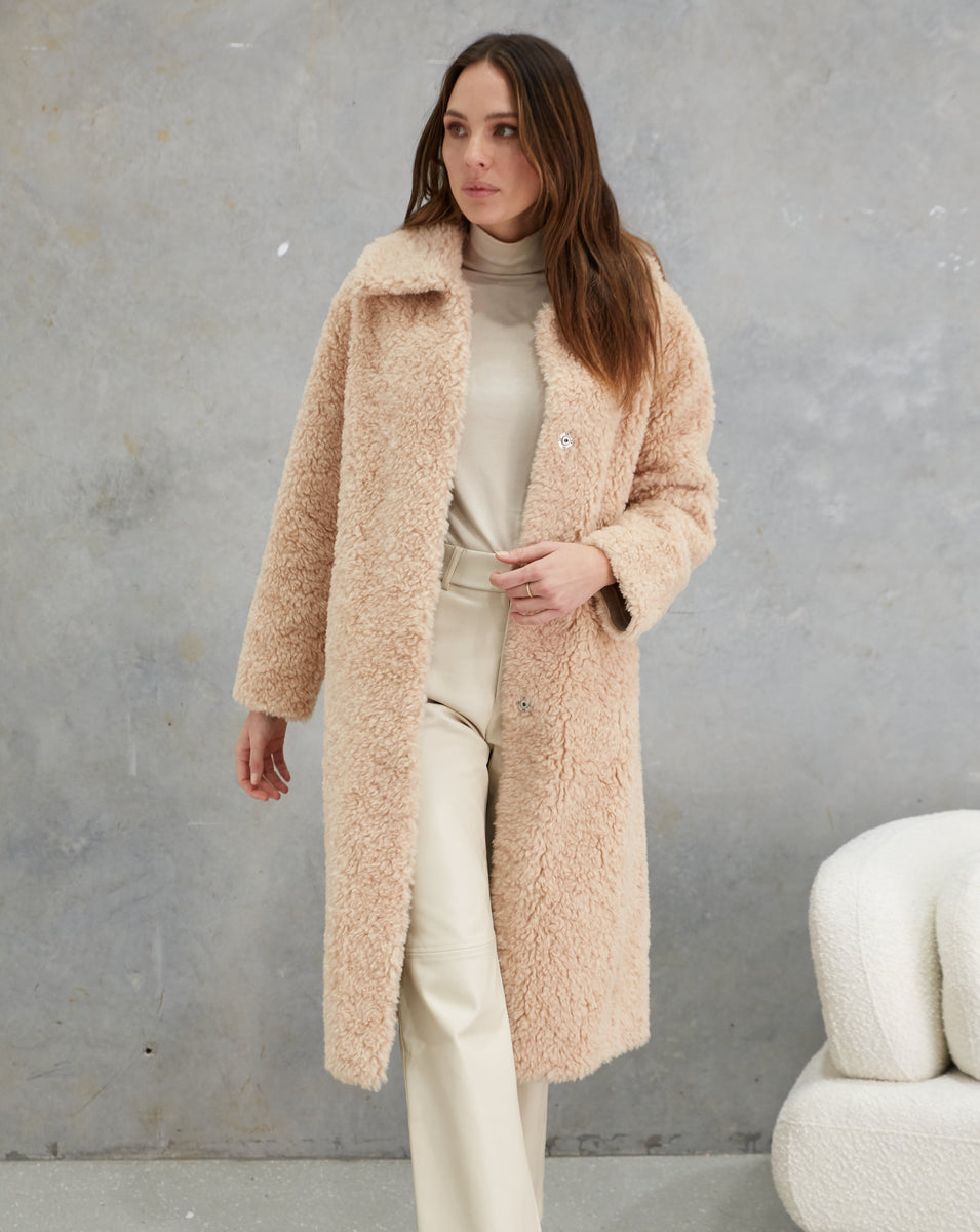 Annika Wool Teddy Coat Sand – Birds of a Feather Couture