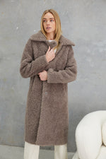 Load image into Gallery viewer, Annika Wool Teddy Coat  Mushroom

