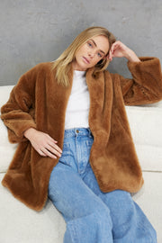 Matilda Wool Teddy Coat  Cinnamon