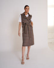 Josie Wool Coat Fawn Plaid