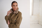 Load image into Gallery viewer, Lucia Wool Cropped Jacket Khaki
