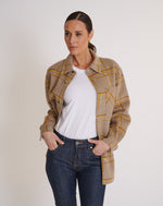 Load image into Gallery viewer, Lyra Shacket Beige &amp; Lemon plaid

