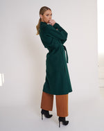 Load image into Gallery viewer, Nora Wool Coat Dark Emerald
