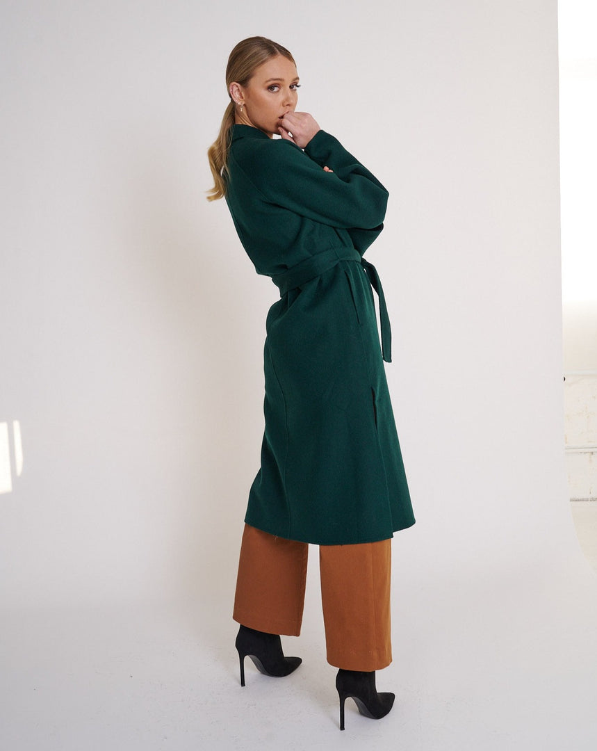 Nora Wool Coat Dark Emerald