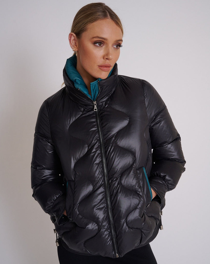 Astrid Down Puffer Jacket  Black Green