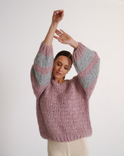 Izara Chunky Knit  Lavender Blush Silver
