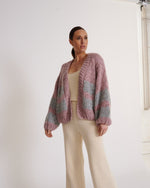 Load image into Gallery viewer, Mabel Chunky Knit Cardigan  Lavender Blush Silver
