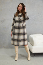 Load image into Gallery viewer, Marcella Alpaca Wool Coat  Check
