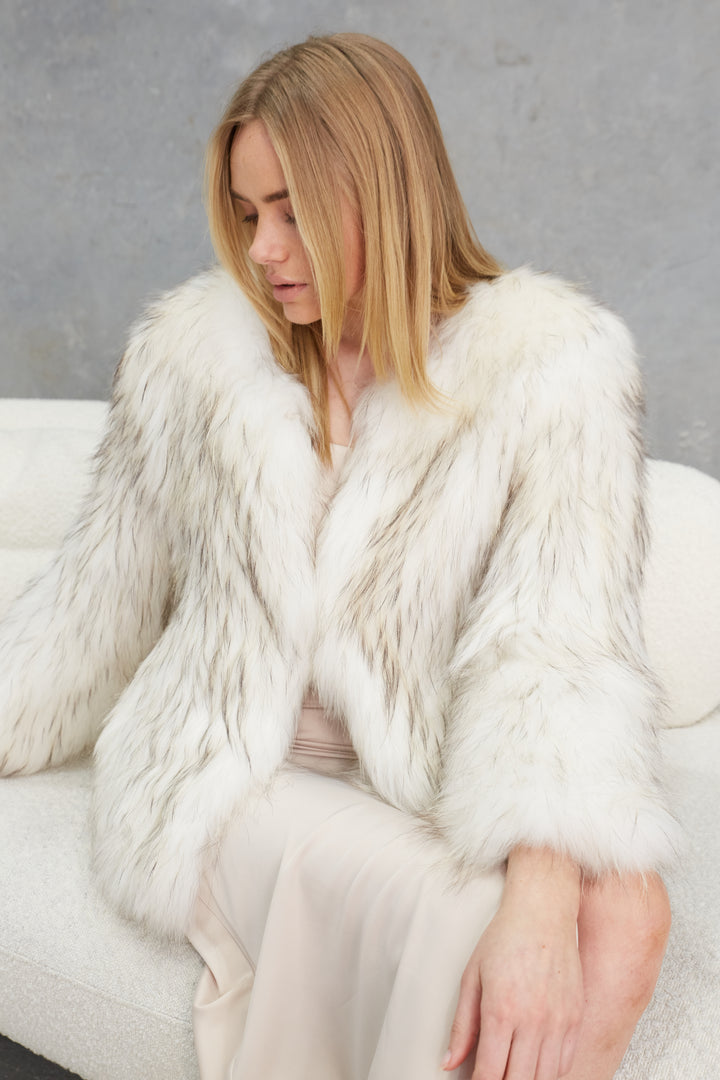 Nala Raccoon Jacket  White Cloud