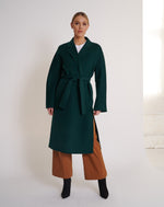 Load image into Gallery viewer, Nora Wool Coat Dark Emerald

