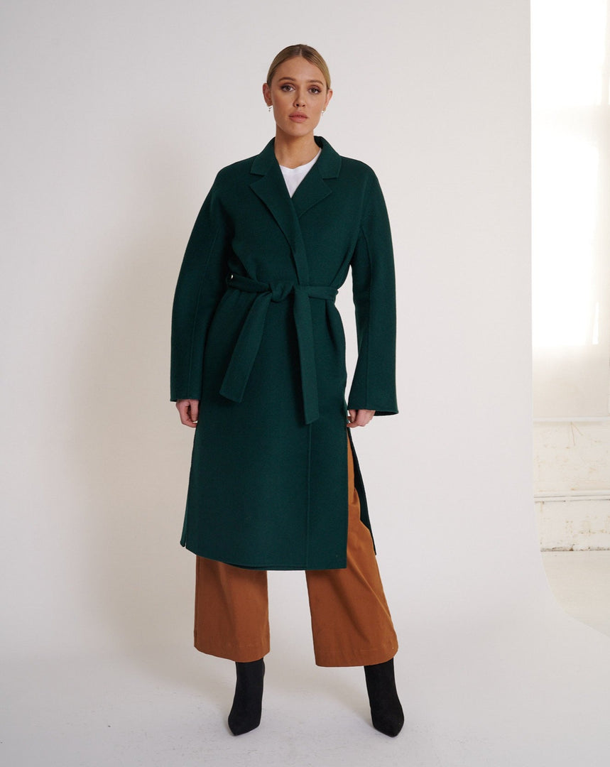 Nora Wool Coat Dark Emerald