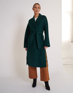 Load image into Gallery viewer, Nora Wool Coat Dark Emerald
