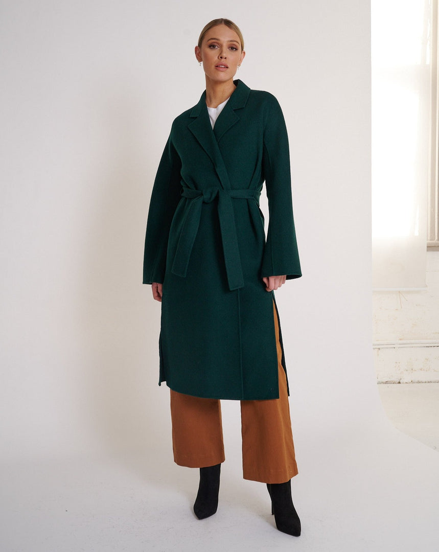 Nora Wool Coat Dark Emerald