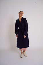 Load image into Gallery viewer, Nora Wool Coat Navy
