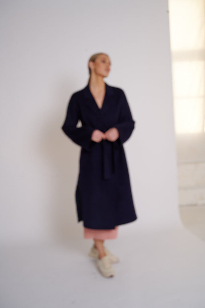 Nora Wool Coat Navy