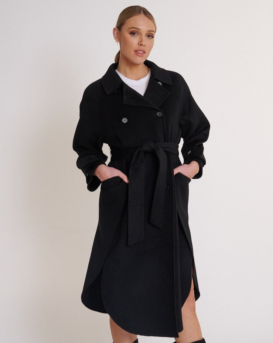 Piper Wool Coat Black – Birds of a Feather Couture