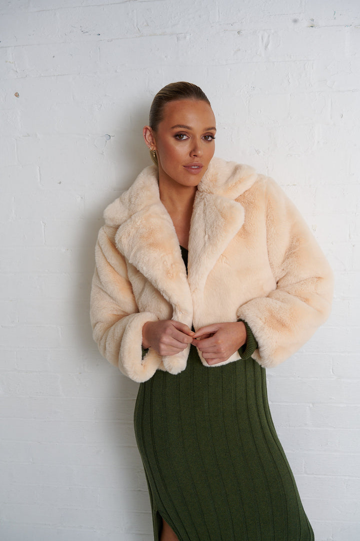 Marlee Faux Fur Jacket Cream (SAMPLE)