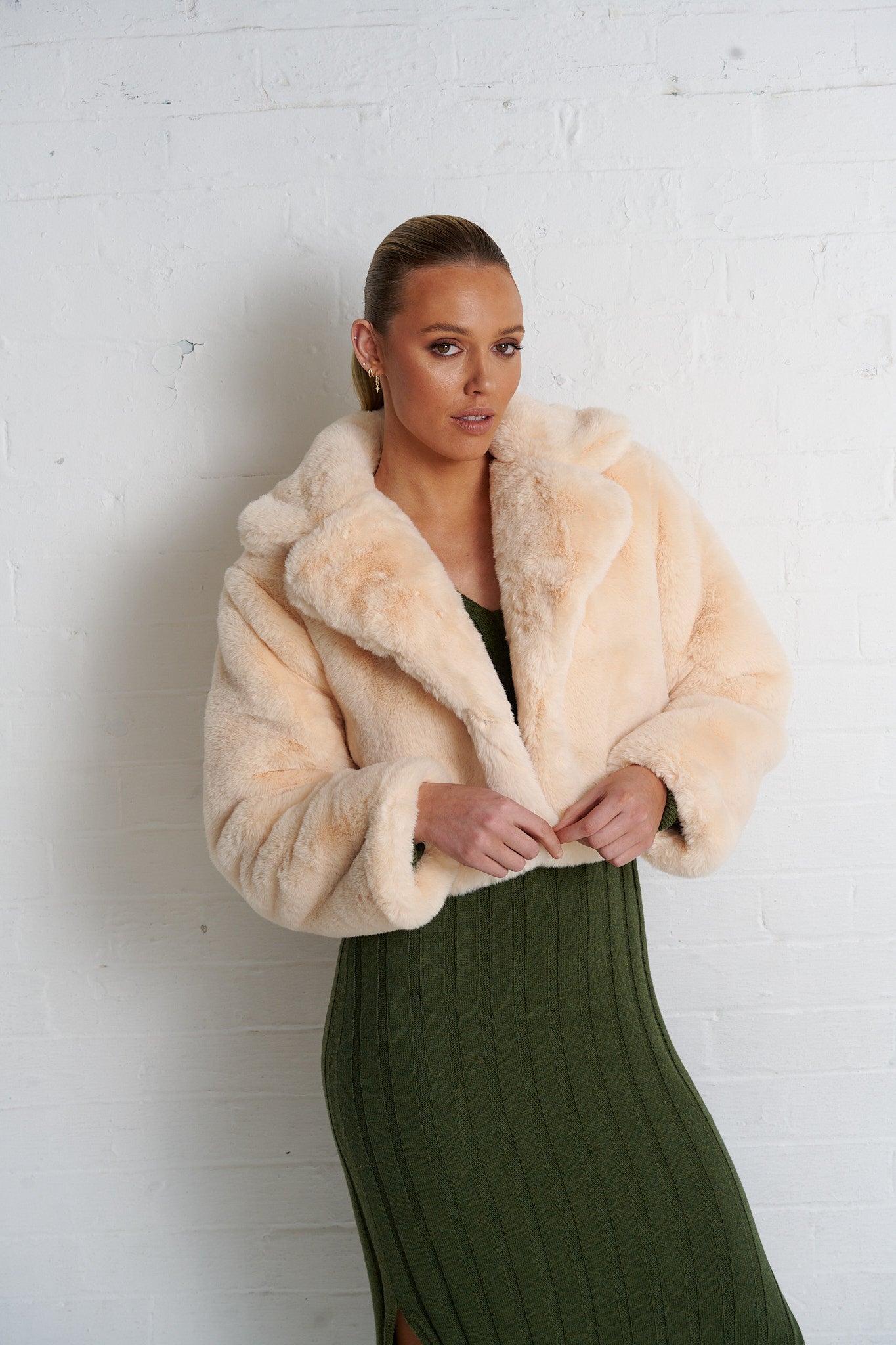 Marlee Faux Fur Jacket Cream (SAMPLE)