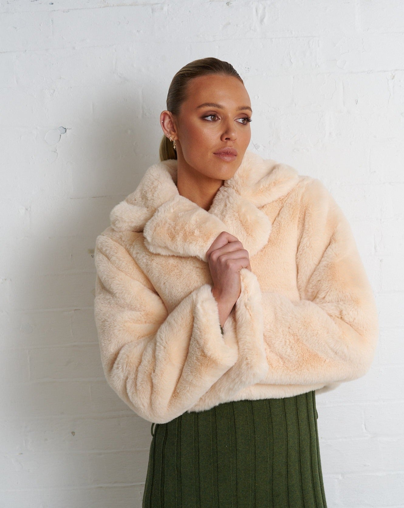 Marlee Faux Fur Jacket Cream (SAMPLE)