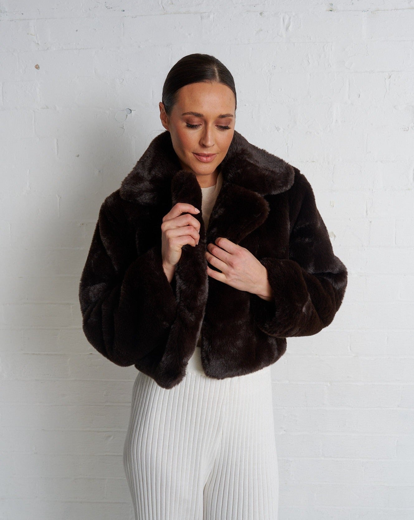 Marlee Faux Fur Jacket Chocolate