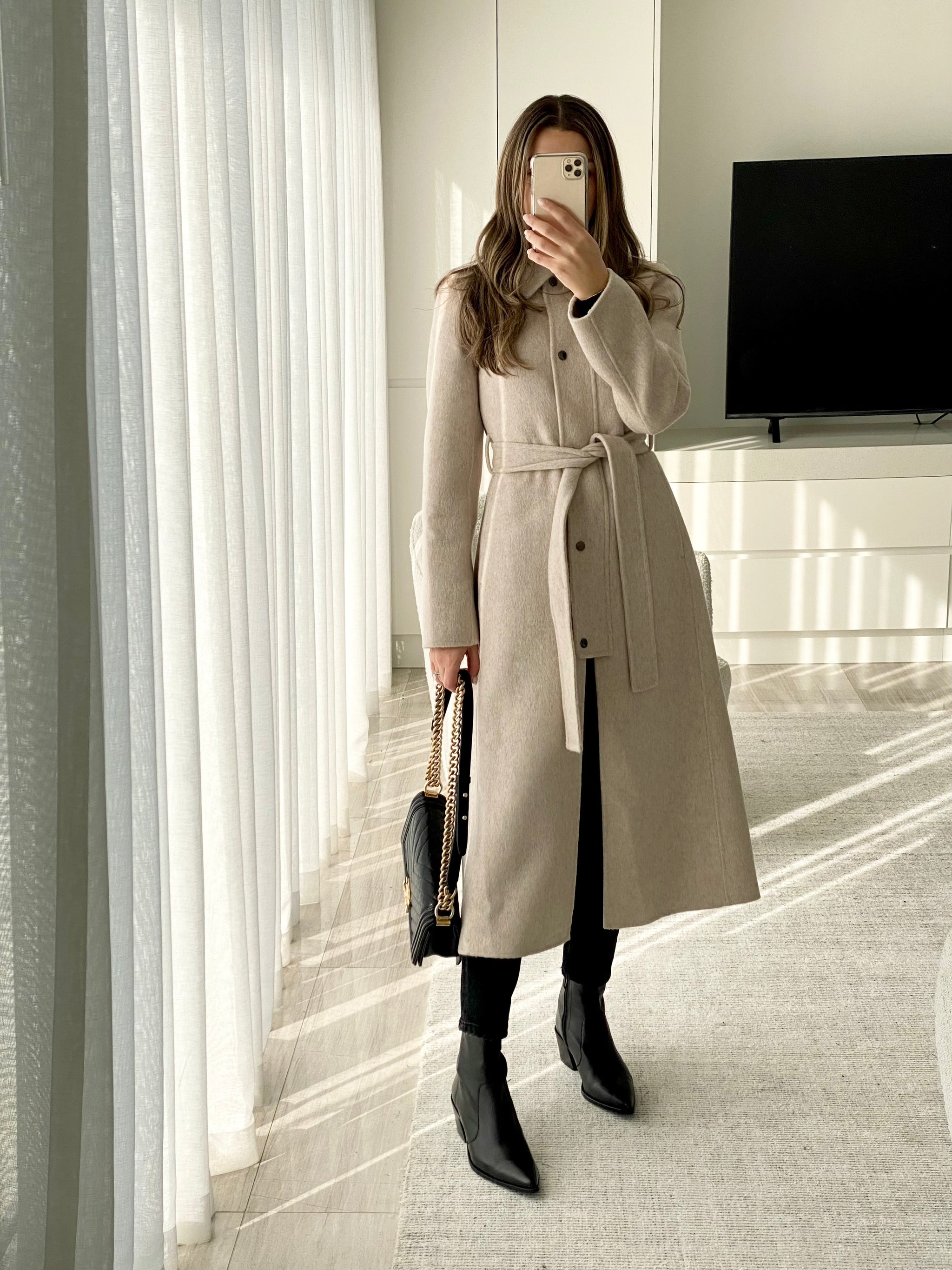 【GENERAL IDEA】New Classic Wool Handmade Long Coat OATMEAL Harlow Wool Coat Oatmeal – Birds of a Feather Couture