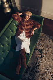 Eva Feather Cardigan  Henna Brown (SAMPLE)