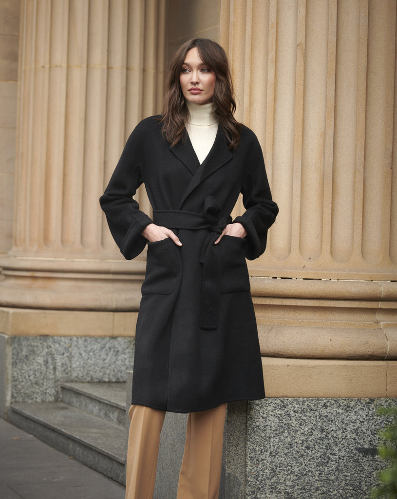 Celine Wool Coat  Black