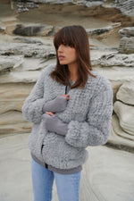 Load image into Gallery viewer, Faux Fur Bomber  Silver Grey
