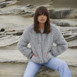 Load image into Gallery viewer, Faux Fur Bomber  Silver Grey
