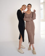 Load image into Gallery viewer, Arabella Knit Dress  Taupe
