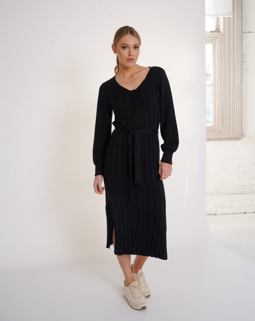 Arabella Knit Dress  Black