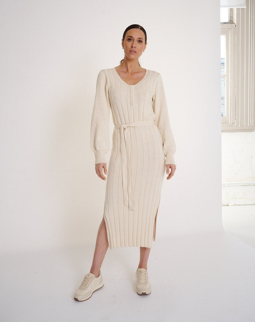 Arabella Knit Dress Bone Arabella Knit Dress Bone