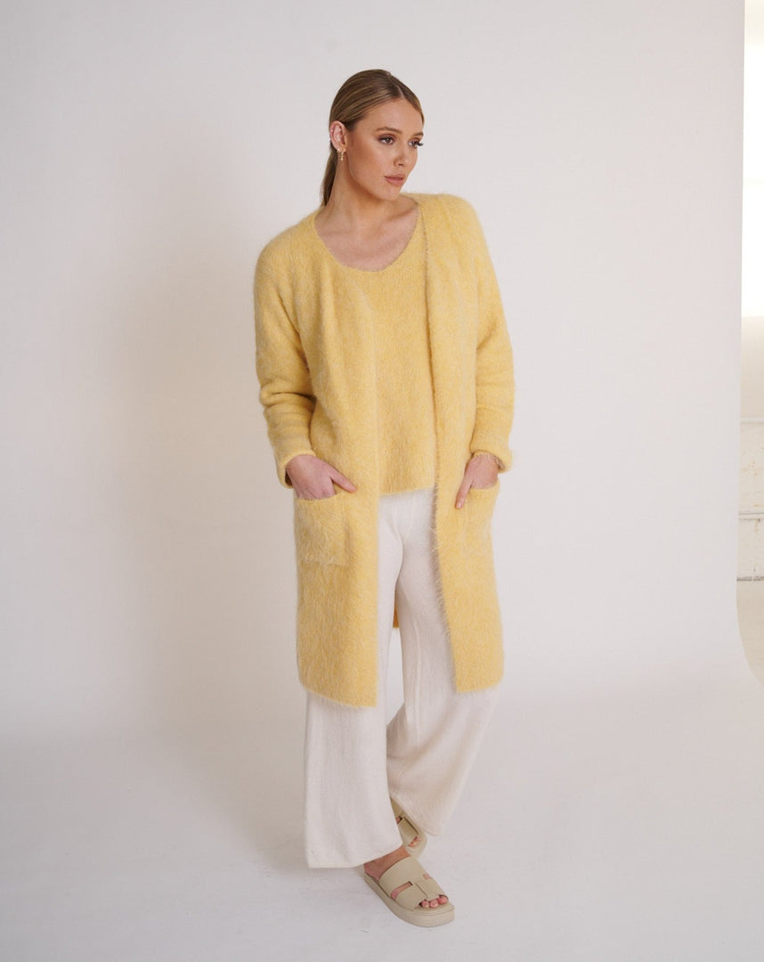 Layla Alpaca Cardigan Lemon