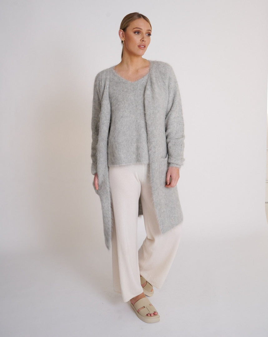 Layla Alpaca Cardigan Silver Grey