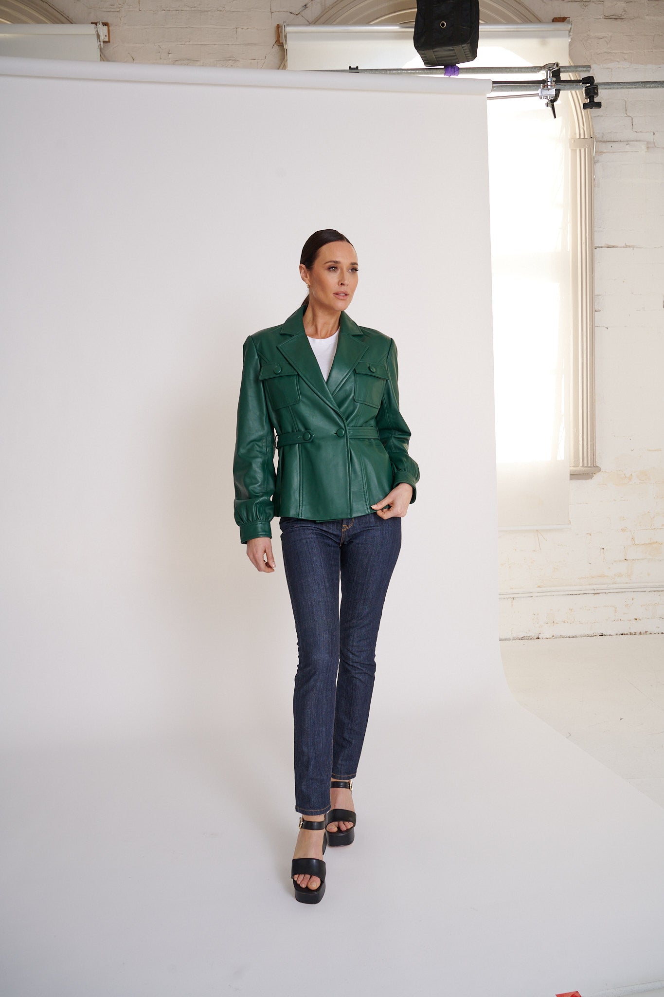 Cartia Leather Jacket  Emerald