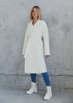 Load image into Gallery viewer, Celine Wool Coat  Bone White
