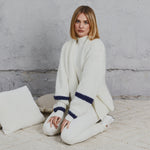Load image into Gallery viewer, Amelia Chunky Knit Cardigan Bone &amp; Navy
