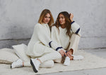 Load image into Gallery viewer, Amelia Chunky Knit Cardigan Bone &amp; Navy
