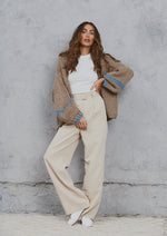 Load image into Gallery viewer, Amelia Chunky Knit Cardigan Tan &amp; Sky
