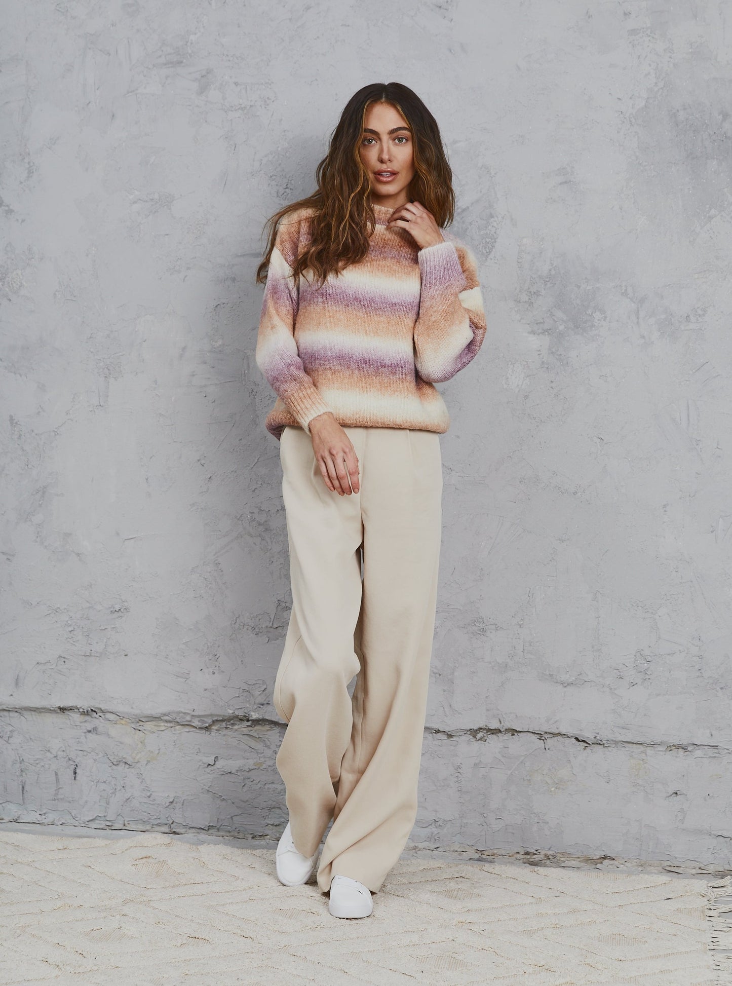 Freyer Ombre Knit  Camel & Plum