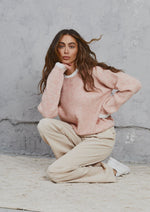 Load image into Gallery viewer, Reese Kid Mohair Sweater  Blush
