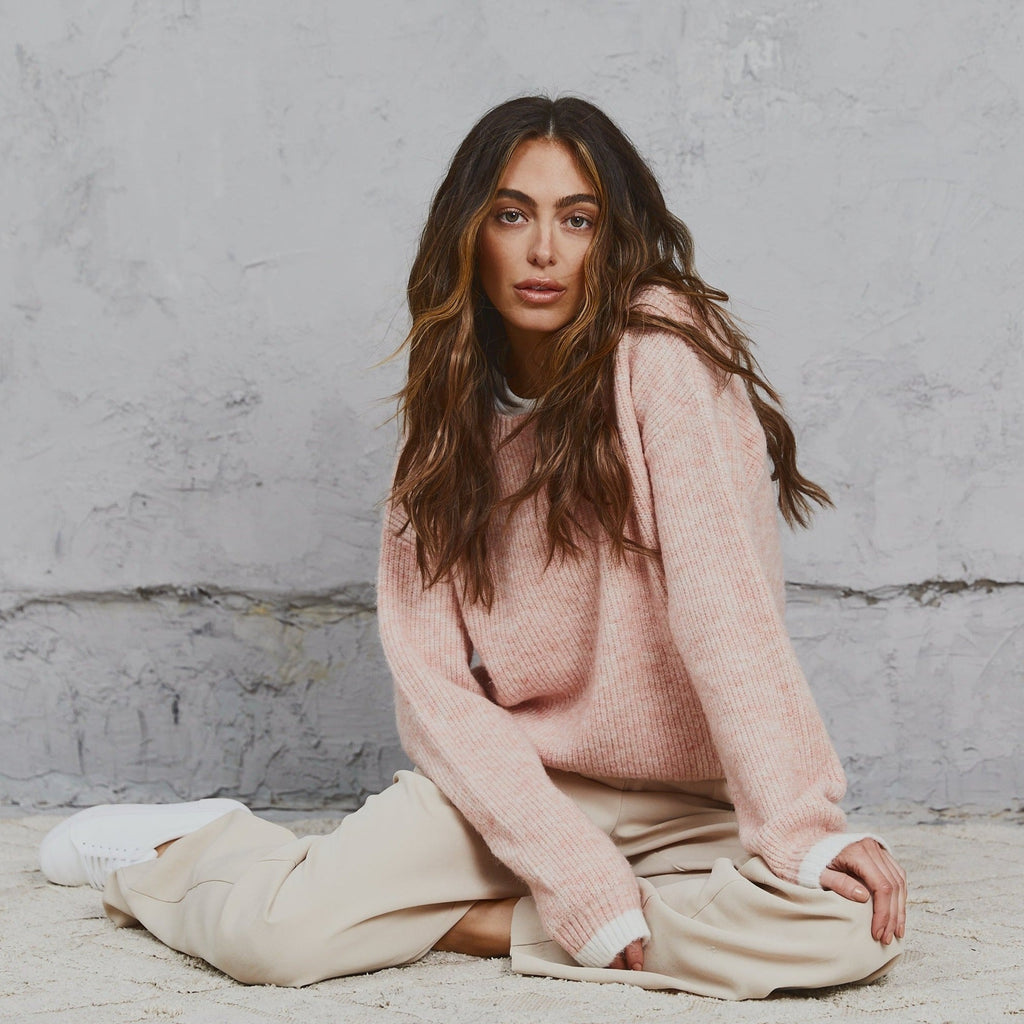 Reese Kid Mohair Sweater  Blush