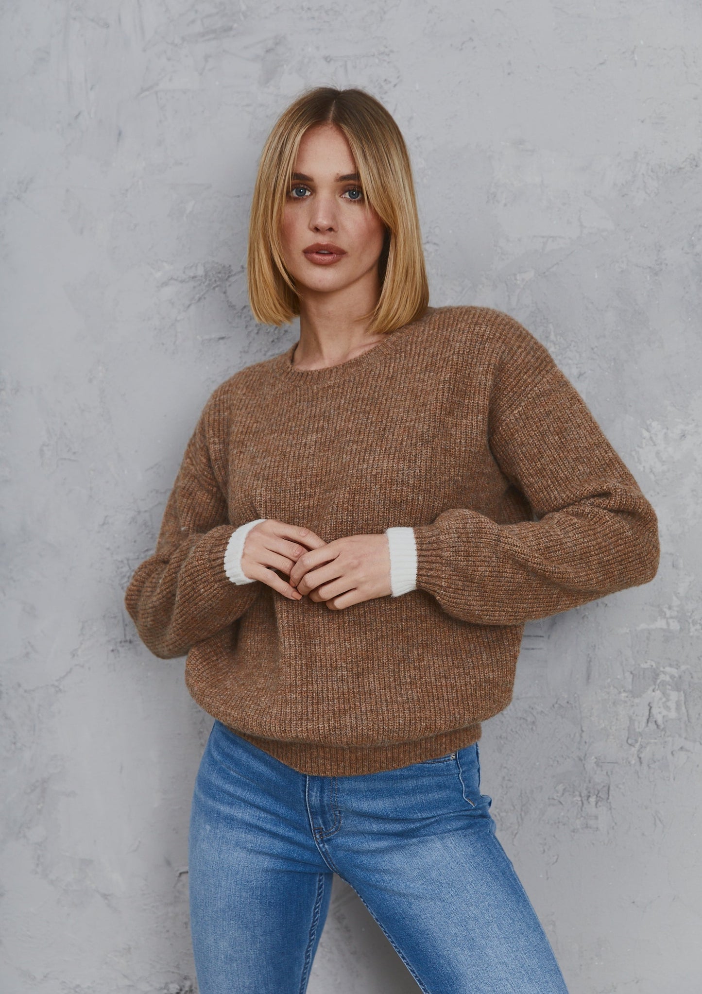 Reese Kid Mohair Sweater  Walnut