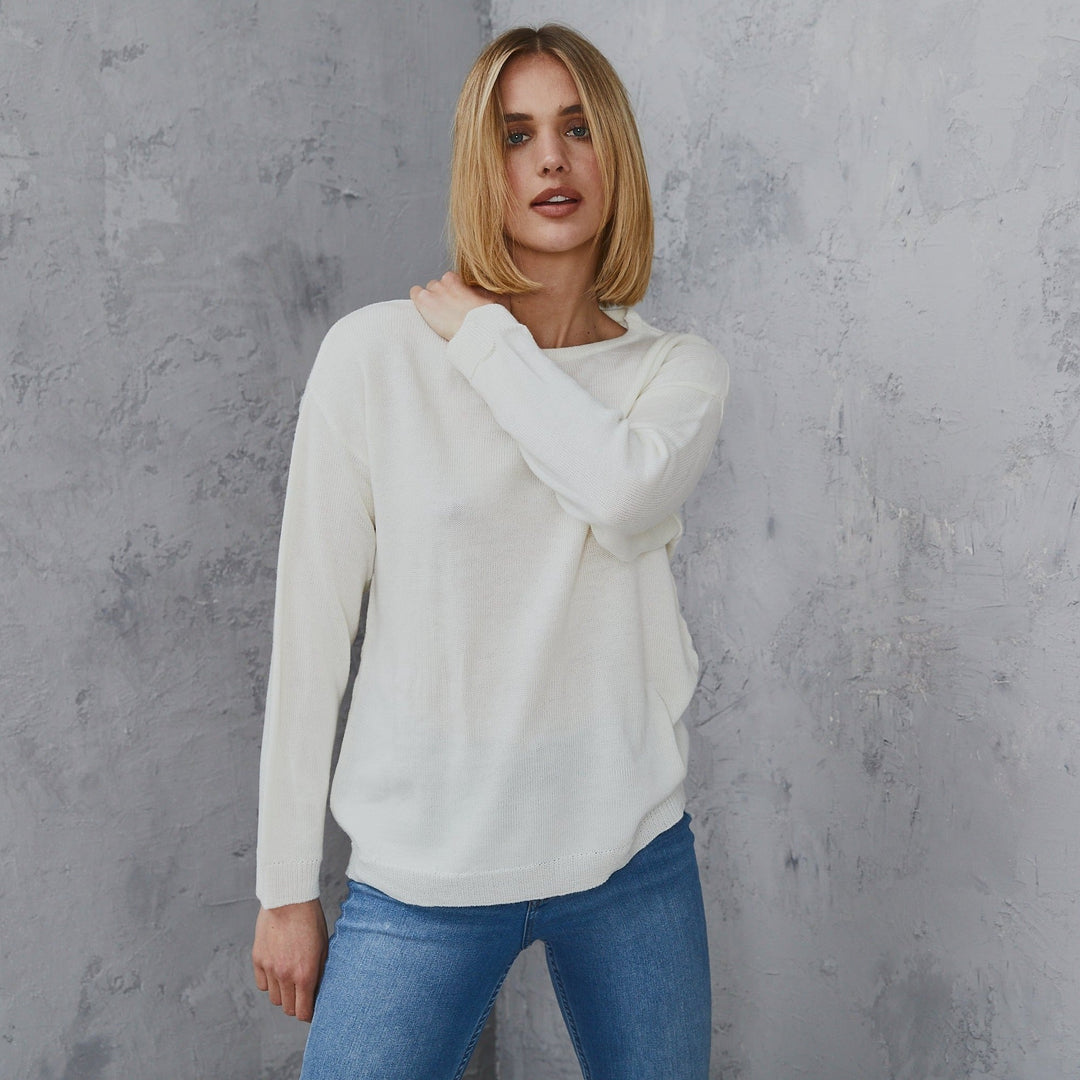 Asher Cashmere Knit  Winter White