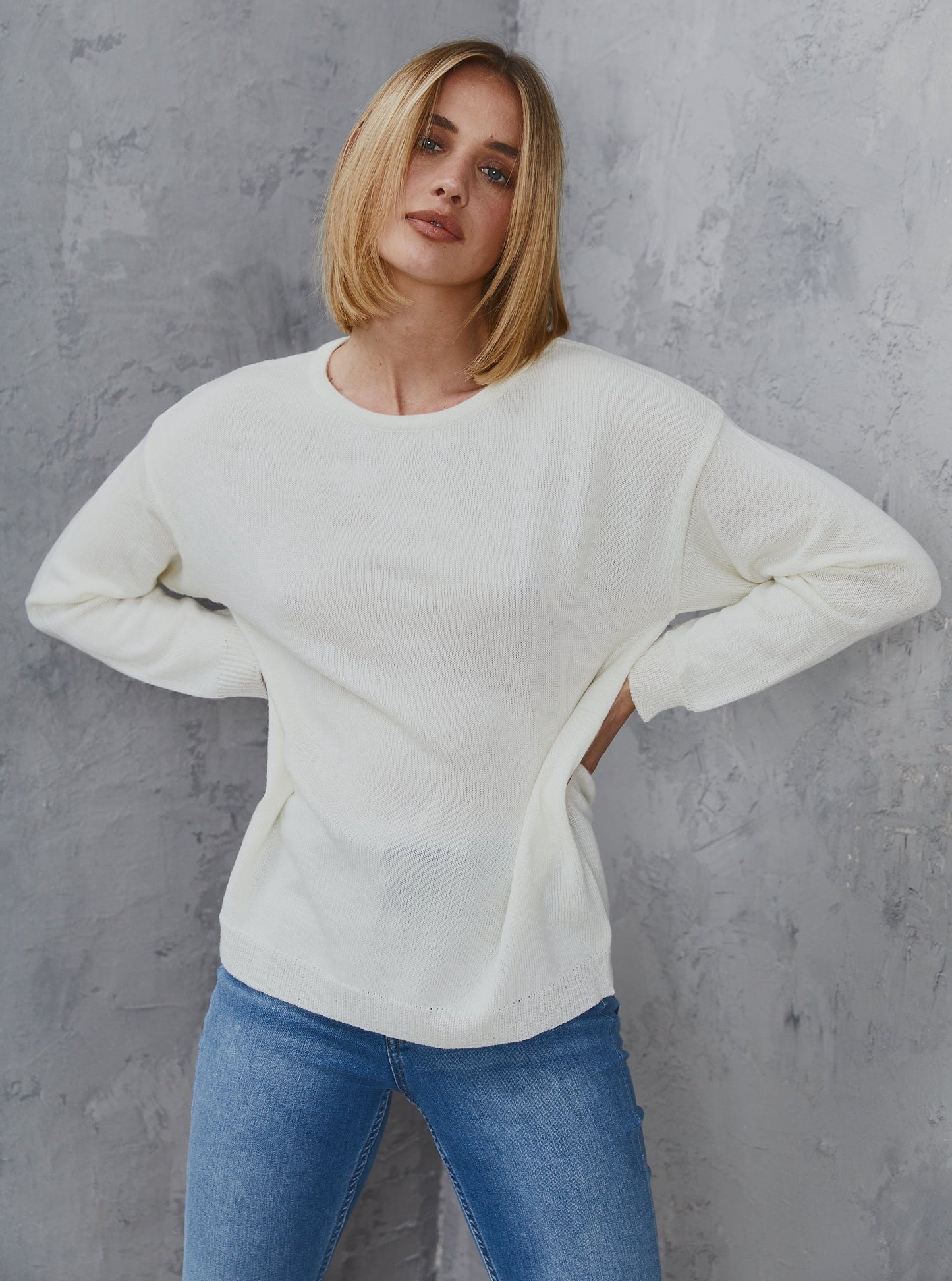 Asher Cashmere Knit  Winter White