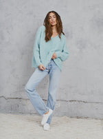 Load image into Gallery viewer, Elora Alpaca Knit Cyan (SAMPLE)
