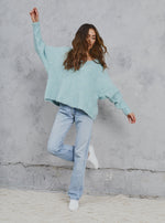 Load image into Gallery viewer, Elora Alpaca Knit Cyan (SAMPLE)

