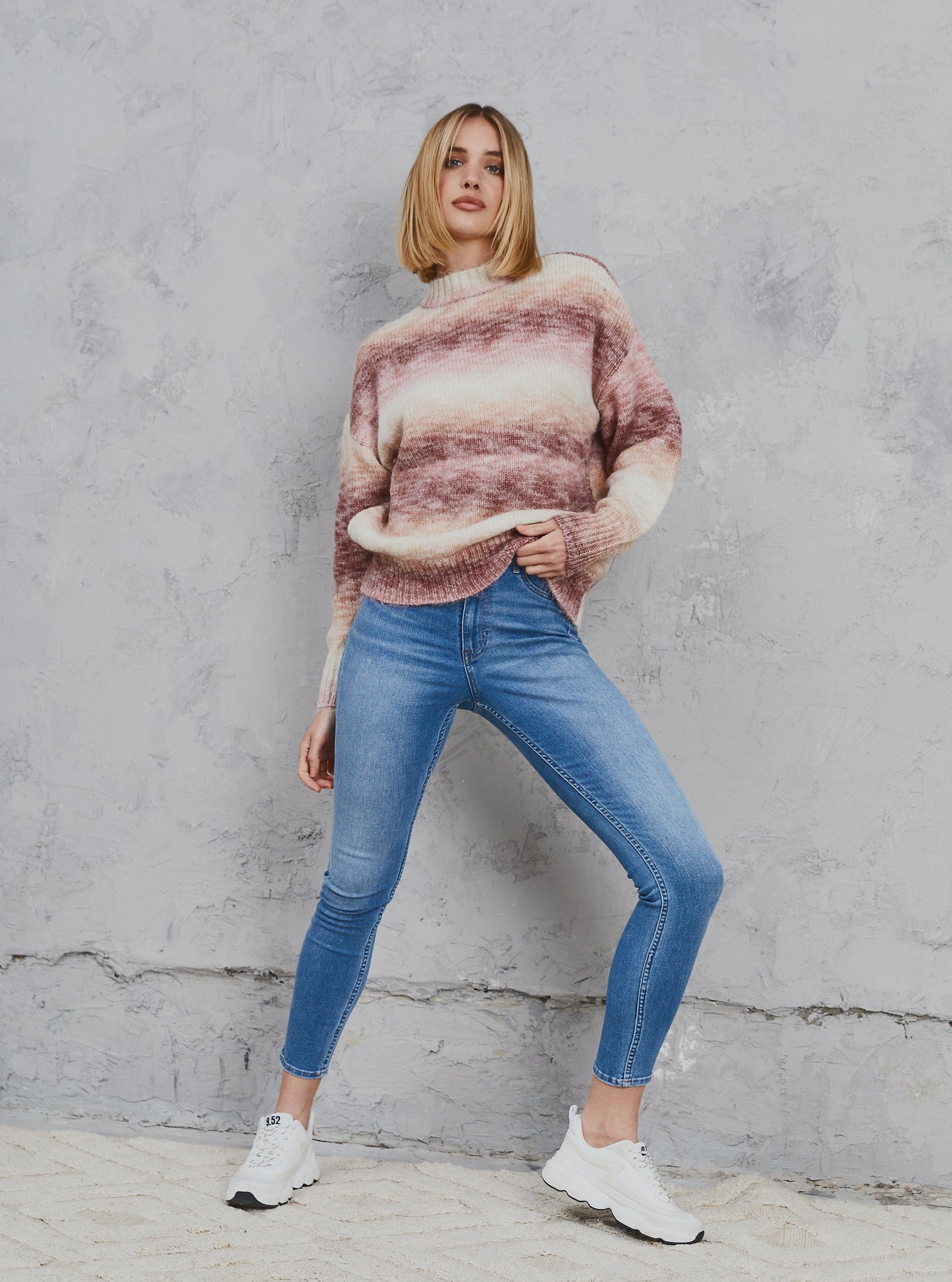 Freyer Ombre Knit  Taupe & Bone
