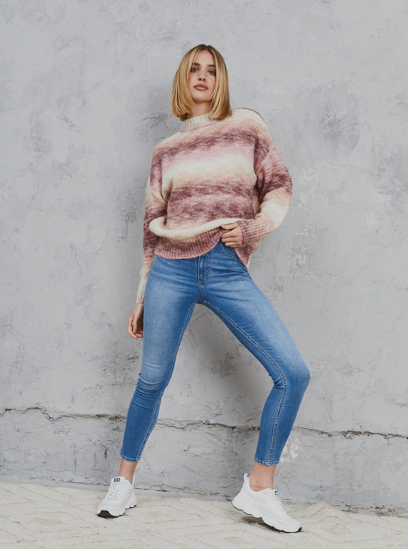 Freyer Ombre Knit  Taupe & Bone